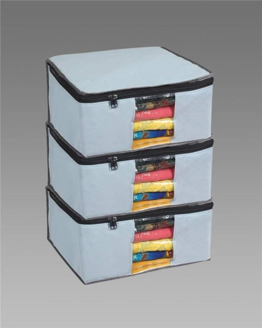 Saree Cover – Solid Non Woven Wardrobe Organizer (Pack of 3)