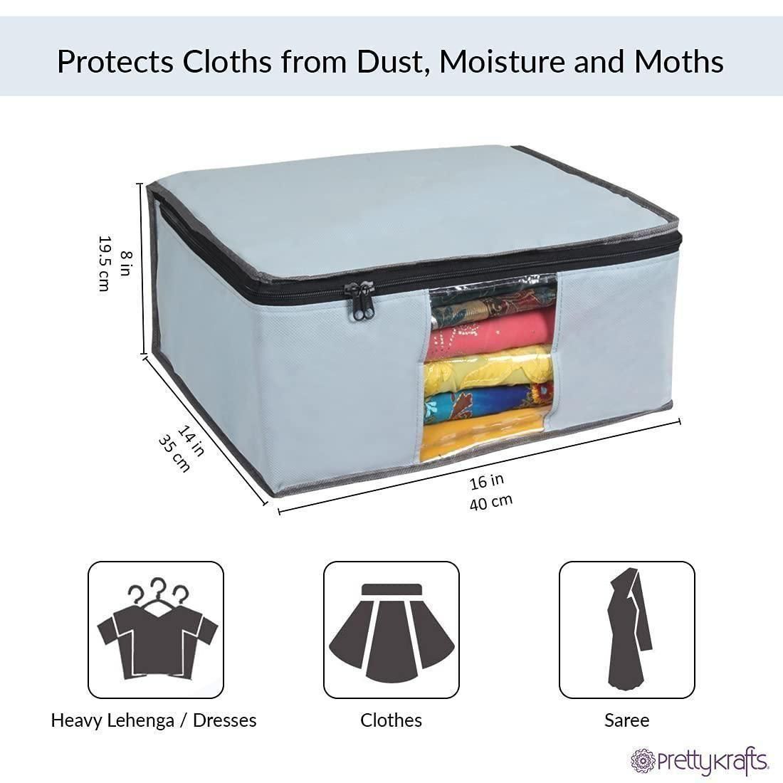 Saree Cover – Solid Non Woven Wardrobe Organizer (Pack of 3)