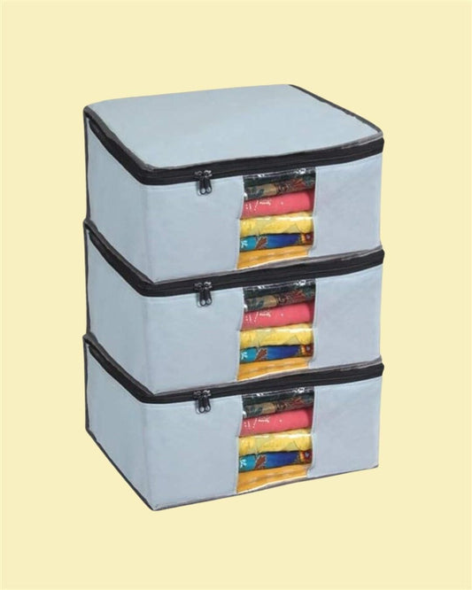 Saree Cover – Solid Non Woven Wardrobe Organizer (Pack of 3)