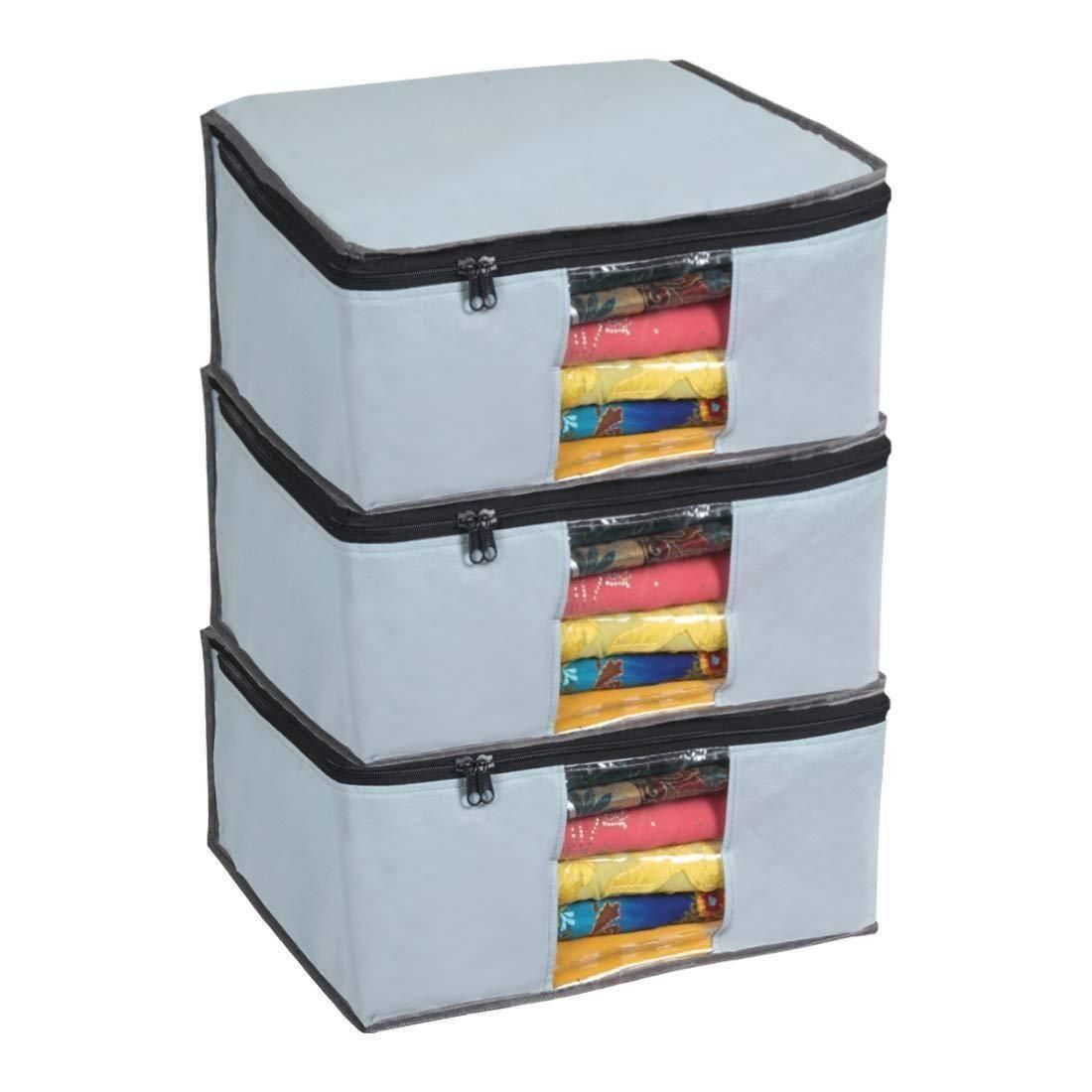 Saree Cover – Solid Non Woven Wardrobe Organizer (Pack of 3)